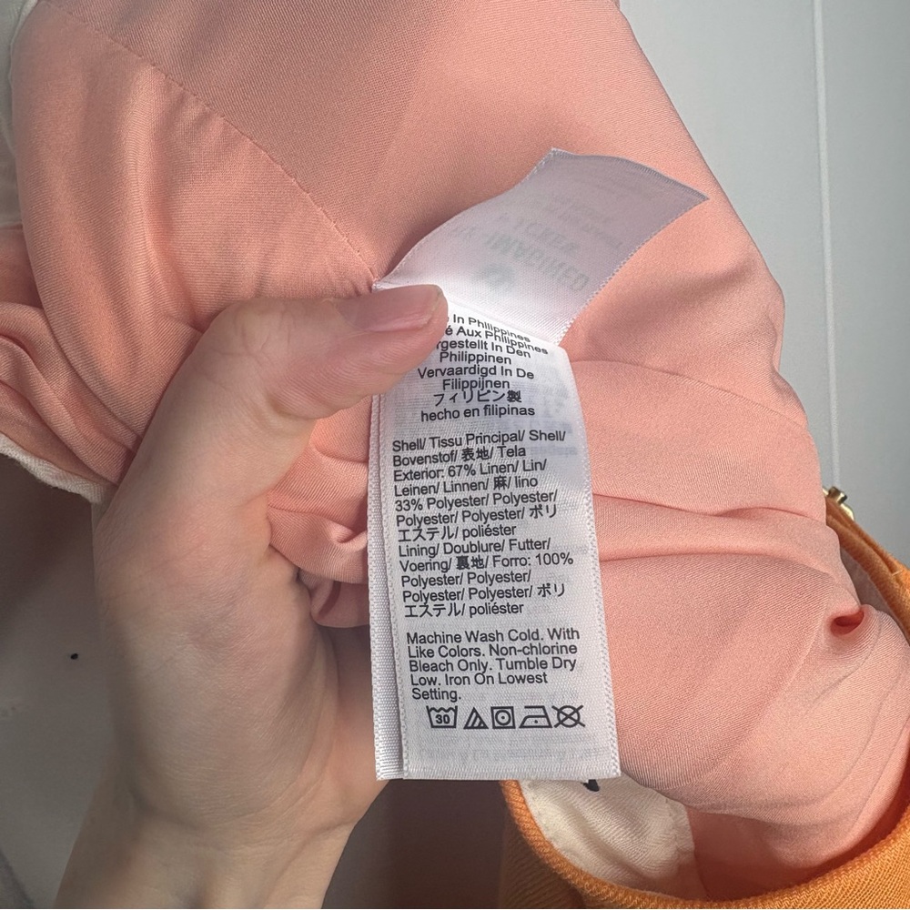J.Crew Slim-Fit Flare Linen Trouser in Coastal Sunset Pale Orange Spring Color 4 - Picture 11 of 12